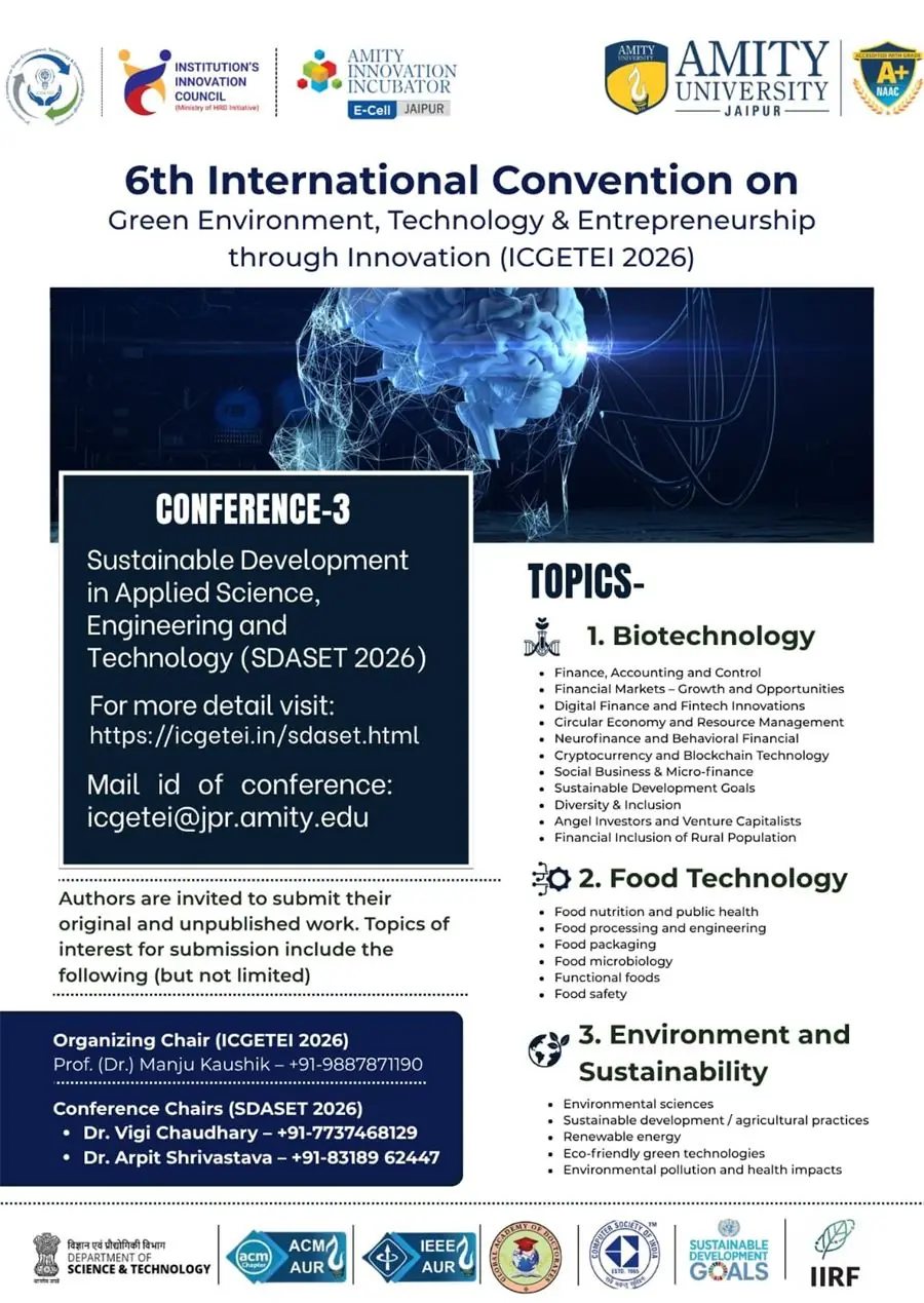 Poster — 6th International Convention on Green Environment, Technology and Entrepreneurship through Innovation